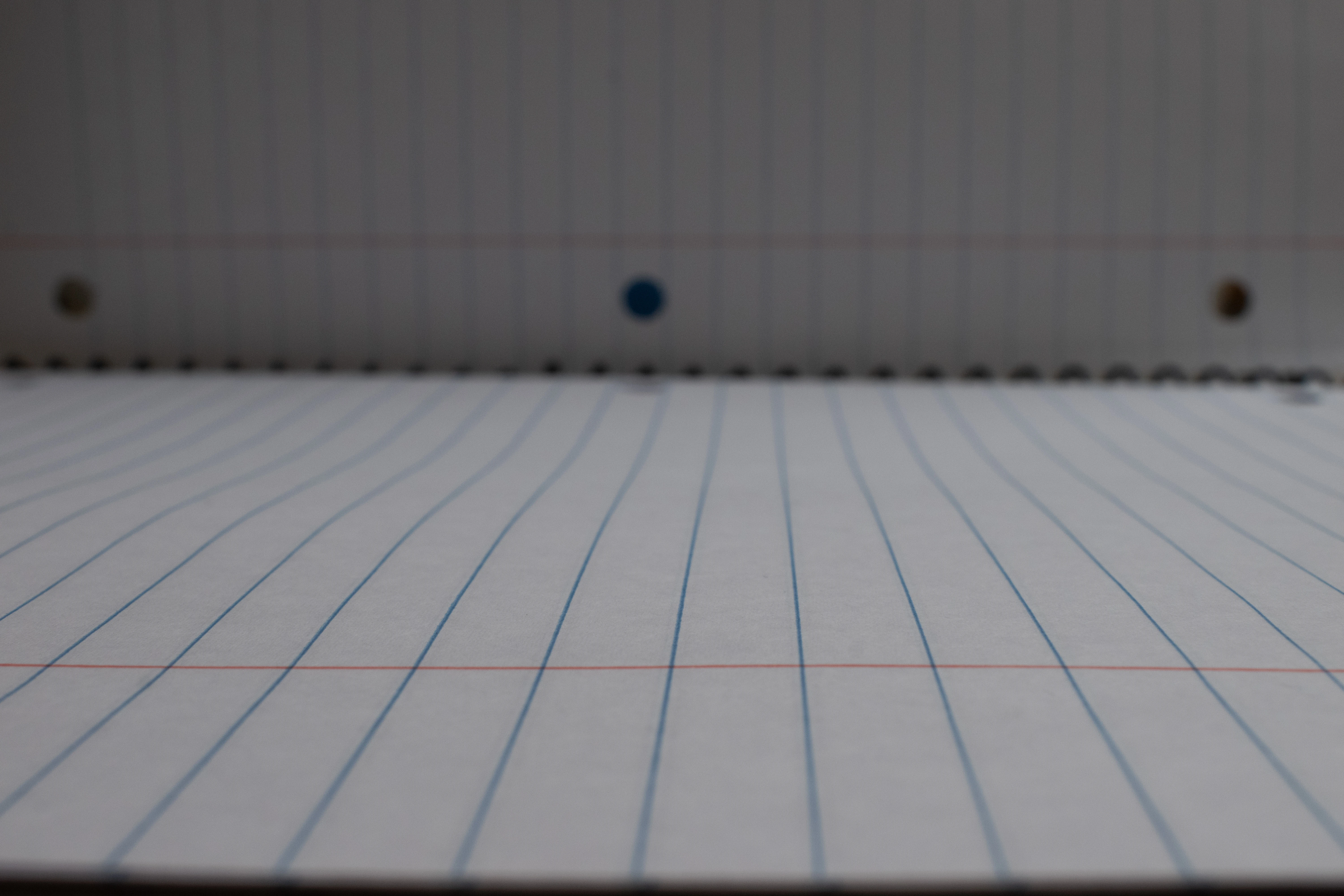 A macro style Polaroid of notebook, taken with the lines vertical rather than horizontal.