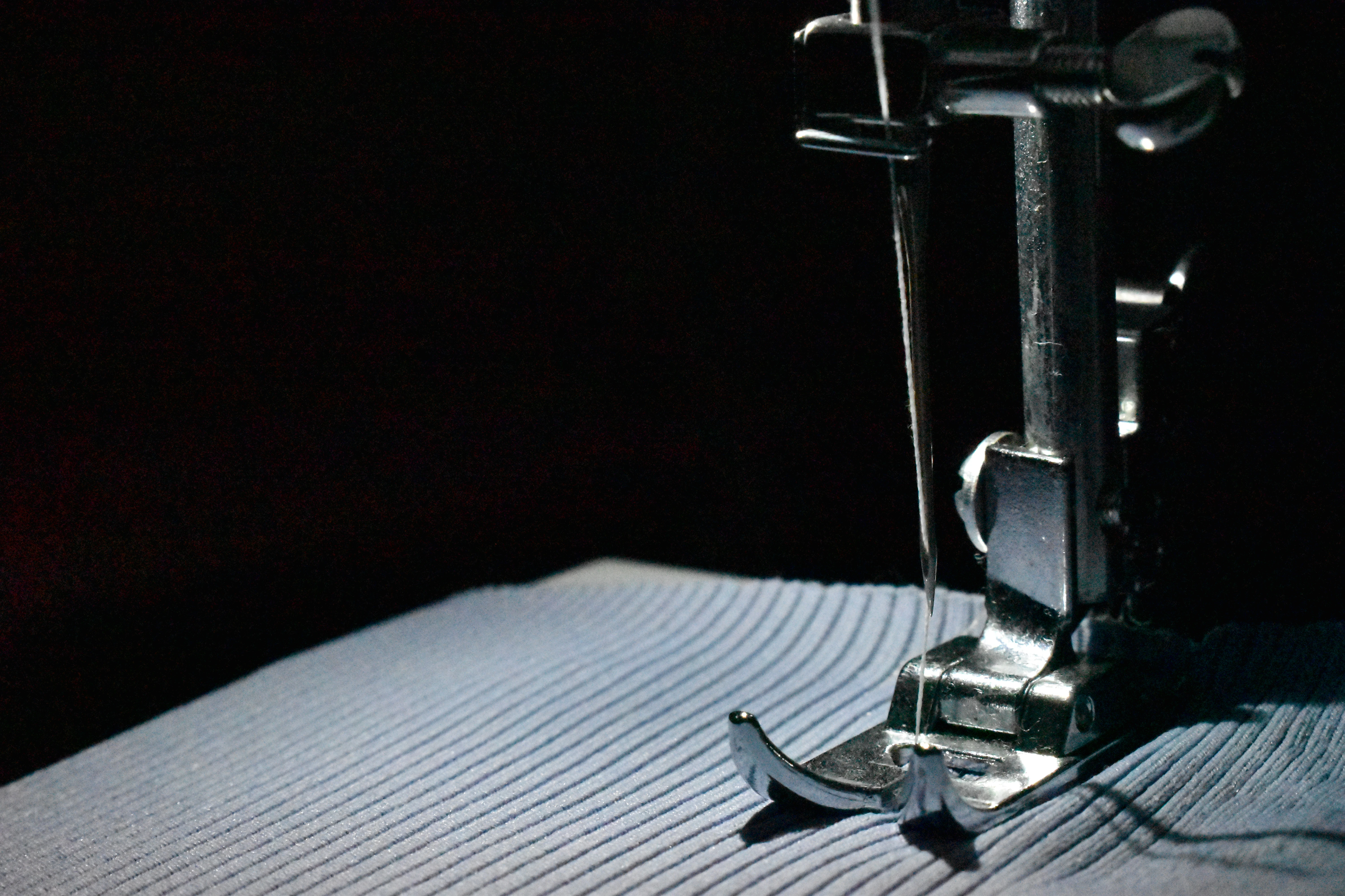 A Polaroid of a close up sewing machine